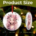 thumbnail image 2 of Glass Christmas Ornament Pink Floral Fairy Princess Girl Print Christmas Tree Glass Ornament Fairy Girl Hanging Craft Collectibles for Xmas Trees Home Party Gifts, 2 of 8