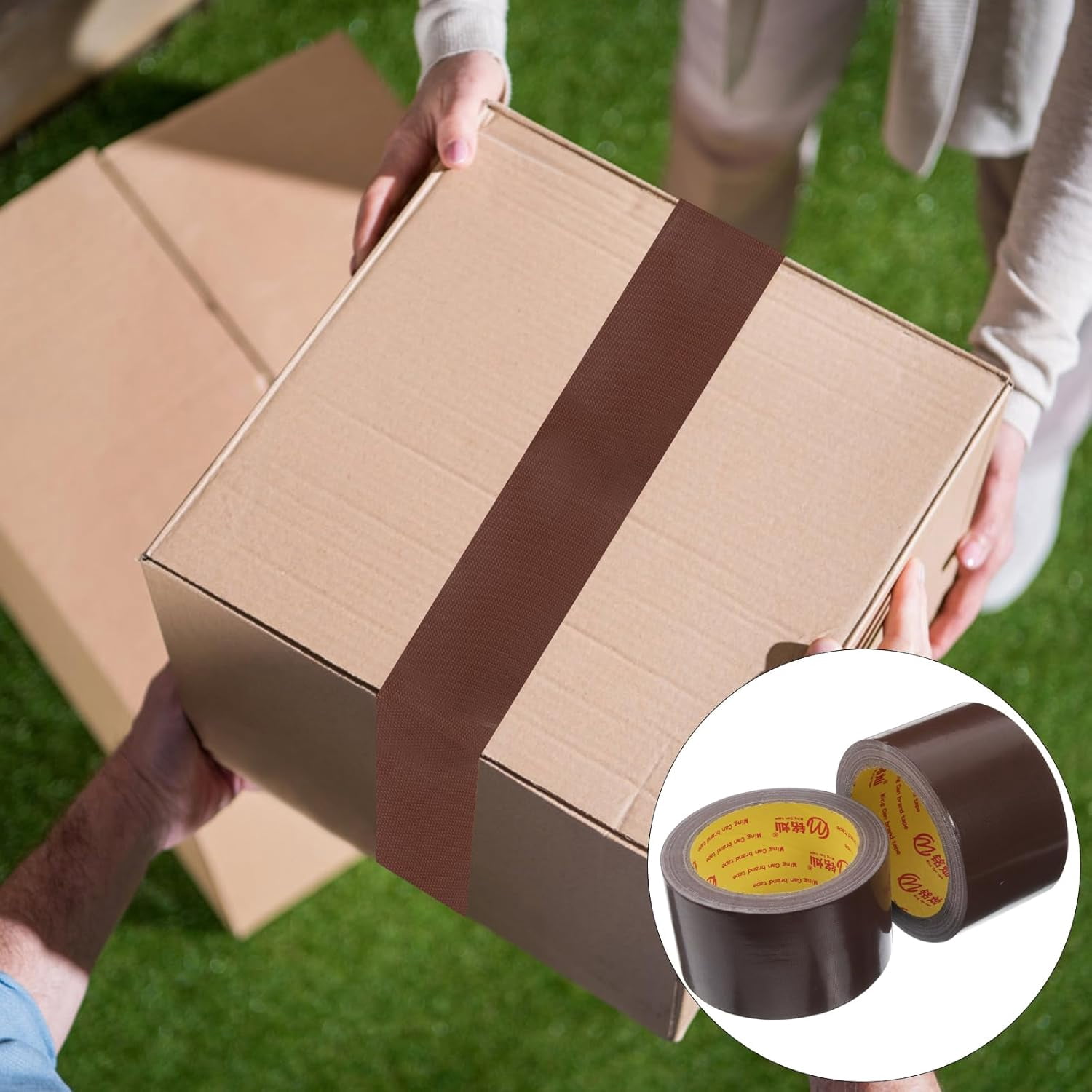 Zaoz 2PCS Waterproof Brown Duct Tape, Strong Adhesive Cloth Tape for Carpet, Floor, Diy, Sealing, Repair, 2.36 Inch X 59 Feet, Heavy Duty, Multi-Purpose A418