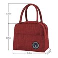 thumbnail image 2 of Bolsa térmica para el almuerzo, pequeña bolsa térmica plegable para el trabajo y la escuela, bolso de mano para picnic para mujeres, adultos, estudiantes y niños (rojo), 2 of 5