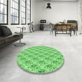 thumbnail image 3 of Ahgly Company Indoor Round Patterned Jade Green Area Rugs, 3' Round, 3 of 6