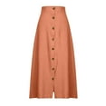 thumbnail image 2 of Ruyang Ladies Summer Solid Cotton And Linen Half Length Slit Hip Midwaist Dress Plus Size Fancy Dress, 2 of 4