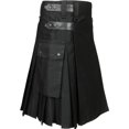 thumbnail image 1 of Scottish Designer Men 's Black Utility Kilt (Belly Button Measurements 36), 1 of 4