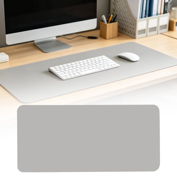 Large Gray Desk Pad Protector Extended Mouse Mat for Keyboard Gaming Home Grey