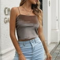 thumbnail image 2 of Lindreshi Camisole Tops for Women 2024 Women's Casual Fashion Sleeveless Gold Velvet Sling Solid Color Top Blouse, 2 of 5