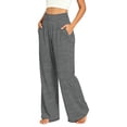 thumbnail image 2 of Gfyviroh High Waist Pants for Women Soft Flowy Plus Size Workout Pants Cozy Solid Pockets Loose Athletic Trousers, 2 of 7
