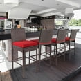 thumbnail image 6 of Patio Stools & Bar Chairs Outdoor Wicker Bar Stools Set of 2 Counter Height Bar Stools Patio Chairs Bar Height with Footrest Armless Cushion Red All Weather Rattan for Garden Pool Lawn Backyard, 6 of 7