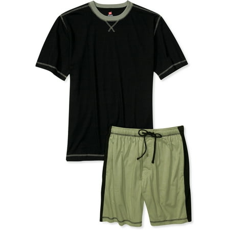 Hanes - Big Men's Crew Tee and Shorts Sleep Set, Size 2XL