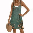 thumbnail image 6 of Blczomt Women Summer Dresses Spaghetti Strap Floral Casual Sundress Beach Vacation Hawaiian Womens Clothes, 6 of 7