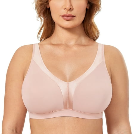 

DELIMIRA Women s Plus Size Wireless Bras Full Coverage Smooth Unlined Support Bra