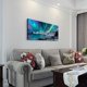 thumbnail image 2 of 1pc, Farmhouse Wall Decor For Living Room Canvas Wall Art For Bedroom Blue Aurora Scenery Paintings Modern Bathroom Canvas Art Print Office Pictures For Home Kitchen Wall Decorations Artwork No Frame, 2 of 4