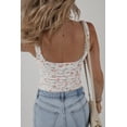thumbnail image 2 of Charming Floral Textured Tank Top with Square Neck and Low Cut Back - [ZhiHiMeRi] | (US 8-10)M, 2 of 11