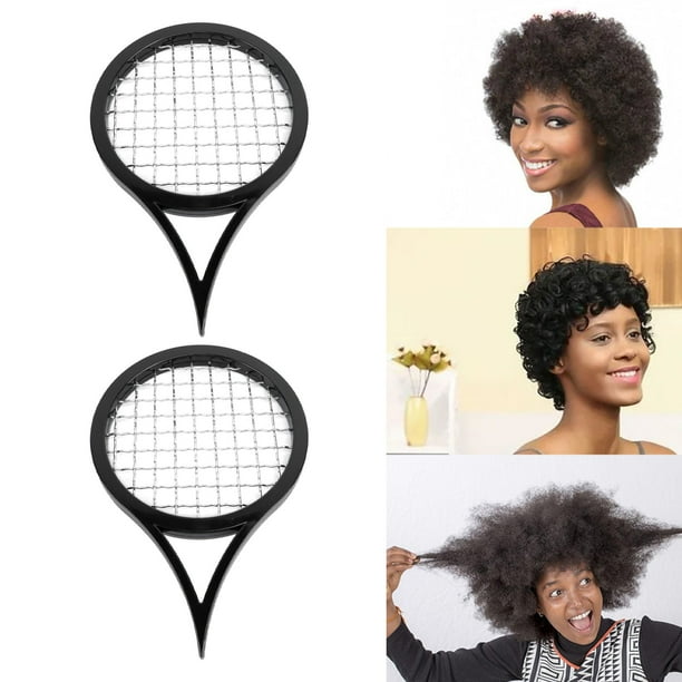 2 Peines Torcidos, Peine Afro Rizado, Herramienta de Cepillo para Torpero El Cabello, Herramienta para Torpero El Cabello Estilo Raqueta de Tenis, Cepillo para El Cabello Rizado