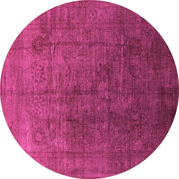Ahgly Company Indoor Round Oriental Pink Industrial Area Rugs, 5' Round