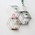 thumbnail image 3 of Floating Shelf Metal Geometric: Hanging Storage Shelf Display Shelf Wall Shelf, 3 of 9
