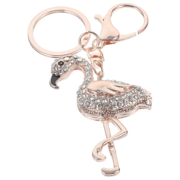 Raindrops Rhinestone Flamingo Keyring Keychain Fashion Alloy 1Set Everyday Use