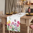 thumbnail image 2 of Table Runners 90 Inches Long Dress Scarves, Tulips Spring Floral Farmhouse Coffee/Dining/Kitchen Table Runner for Living Room, Pastoral Flowers Butterfly Farmhouse 13x90 Inch, 2 of 9