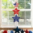thumbnail image 5 of 4th of July Wreaths Decorations Patriotic Decorations Pentagram Patriotic Wreath Hanging Sign Wooden for Front Door Decorations for Memorial Day Fourth of July Porch Wall Indoor Home Decor, 5 of 7