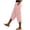 Pink, variant on Qiopertar Women Casual Capris Pants Elastic Waist Solid Color Side Pockets Back Pocket Comfy Relaxed Spring Summer Travel Beach Lounge, Purple XXL