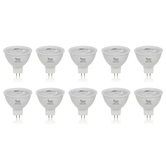 Simba Lighting LED MR16 5W 35W-50W Halogen Replacement Bulbs 12V GU5.3 BiPin 2700K Soft White 10-Pack