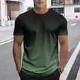 thumbnail image 2 of Summer T Shirts for Men Gradient Color Lightweight Tees Short Sleeve Crew Neck Top Regular Fit Army Green XXS, 2 of 6