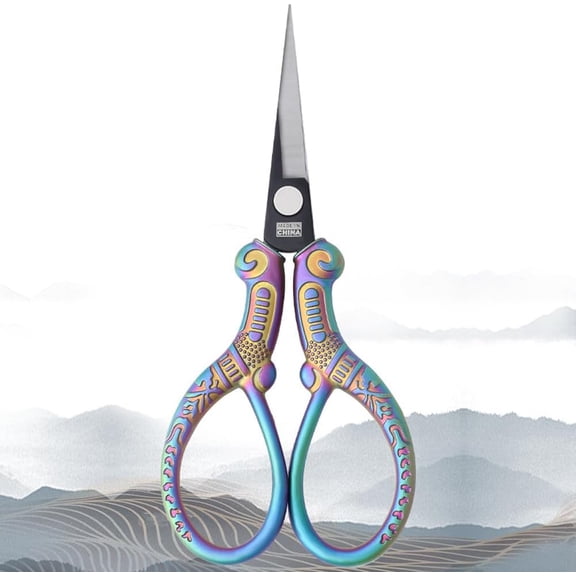 1Pc Stainless Steel All Purpose Small Craft Scissors Comfort Grip Handle Embroidery Needlework Scissors Sewing Tools for Office Home Desk Accessories