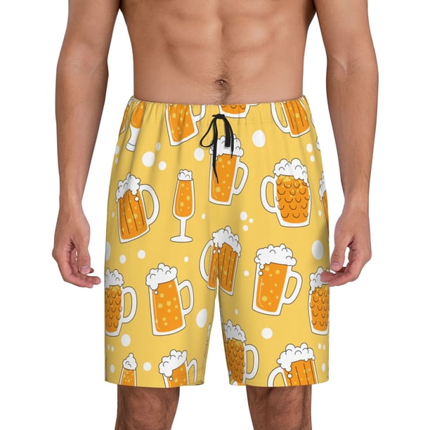 Fotbe Beer Pantalones Cortos de Pijama para Hombre, Ropa de Dormir, Pantalones de Pijama Cortos para Hombre-Medium