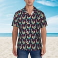 thumbnail image 2 of Xecao Bohemian Chicken print Hawaiian shirt - a stylish short-sleeve button-down for men, perfect for casual beach and tropical outings., 2 of 9