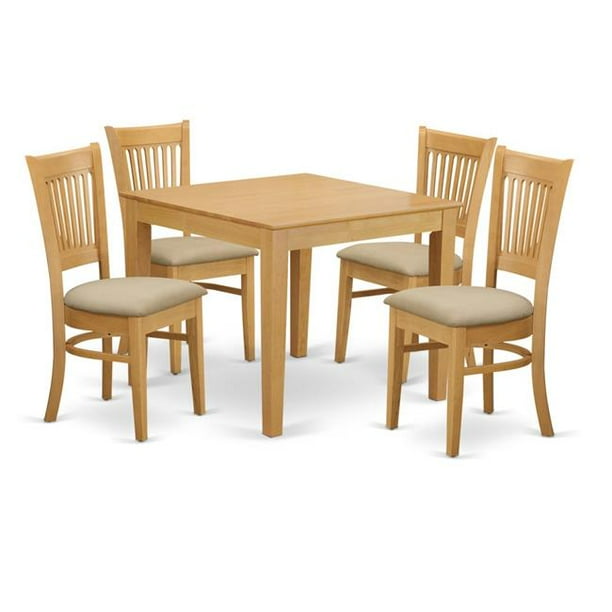 East West Furniture OXVA5OAKC Oxford Kitchen Table & 4 Dining Room Chairs, Oak