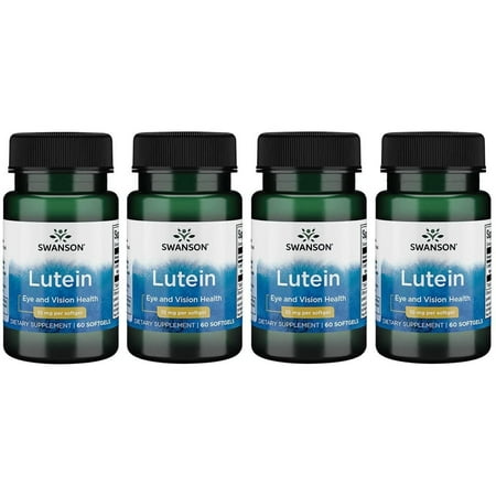 Swanson Lutein, 10 mg, Vision Support Supplement, 60 Softgels, 4 Pack