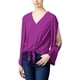 thumbnail image 1 of Rachel Roy Blusa de punto con lazo en la parte delantera para mujer, Púrpura, Grande, 1 of 1