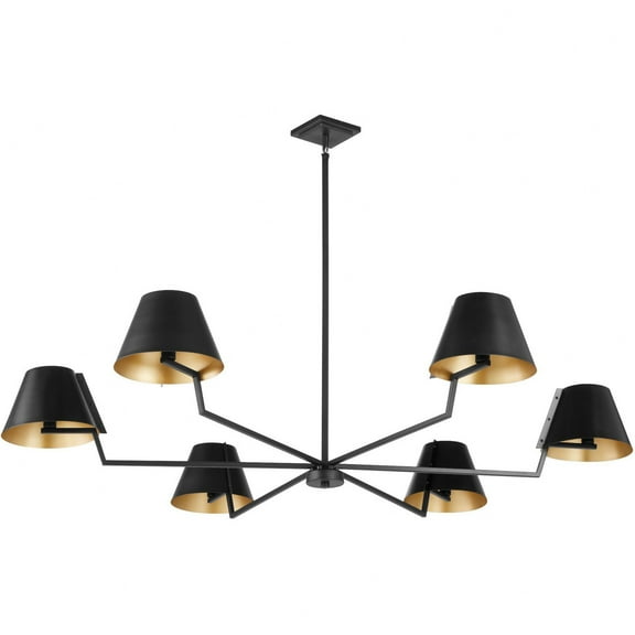 668-6-59 Quorum Lighting Bliss - 6 Light Chandelier-14.5 Inches Tall and 60 Inches Wide