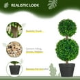 thumbnail image 4 of HOMCOM Artificial Boxwood Topiary Tree Set of 2, Faux Boxwood Topiary Trees, 4 of 10