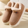 thumbnail image 5 of Zapatillas de invierno nuevas para el hogar, zapatos viejos de algodón, ropa exterior para mujer, tacón más terciopelo, botas de nieve cálidas para interiores con suela gruesa para hombre, invierno, 5 of 5