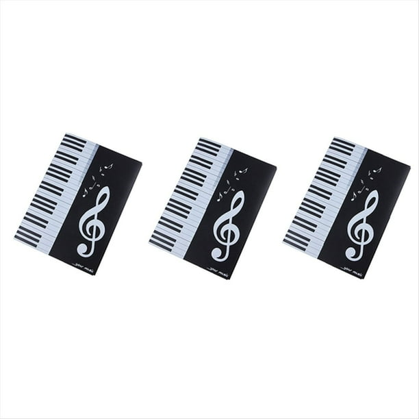 Carpeta de Partituras de ExpansióN de 6 PáGinas, Carpeta de Partituras de Piano, Se Adapta al TamañO de Carta A4, Carpeta de Coro Plegable Negra 3 Piezas