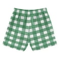 thumbnail image 2 of joogoo Boys Swim Trunks Green and White Checkered Pattern Beach Board Shorts Drawstring Swimsuit 2T, 2 of 6