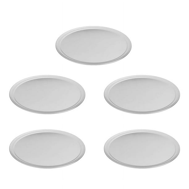 5X Bandeja para Hornear de Aluminio con Borde de 12 Pulgadas para Pizza: Duradera, Liviana y para Hornear