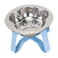thumbnail image 3 of Comedero elevado para gatos, de acero inoxidable, práctico y fácil de limpiar, moderno, con soporte elevado para gatos, perros pequeños y gatitos. Azul, 3 of 8