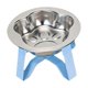 thumbnail image 3 of Comedero elevado para gatos, de acero inoxidable, fácil de limpiar, para cachorros. Azul, 3 of 8