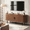 Walnut, variant on ROGALIS 63 Inch TV Stand with Sleek Sliding Doors, Built-in Power Outlet, Compatible with TVs up to 70 Inches, Media Console for living rooms, Black