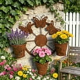 thumbnail image 2 of Deeceymbur Vintage Iron Hanging Planter Weather Resistant Flower Pot for Wall Garden Cafe Decor, 2 of 8