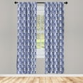 thumbnail image 3 of Ambesonne Antique Curtains, Traditional Vintage Mosaic, Pair of 28"x95", Blue Navy Blue White, 3 of 5