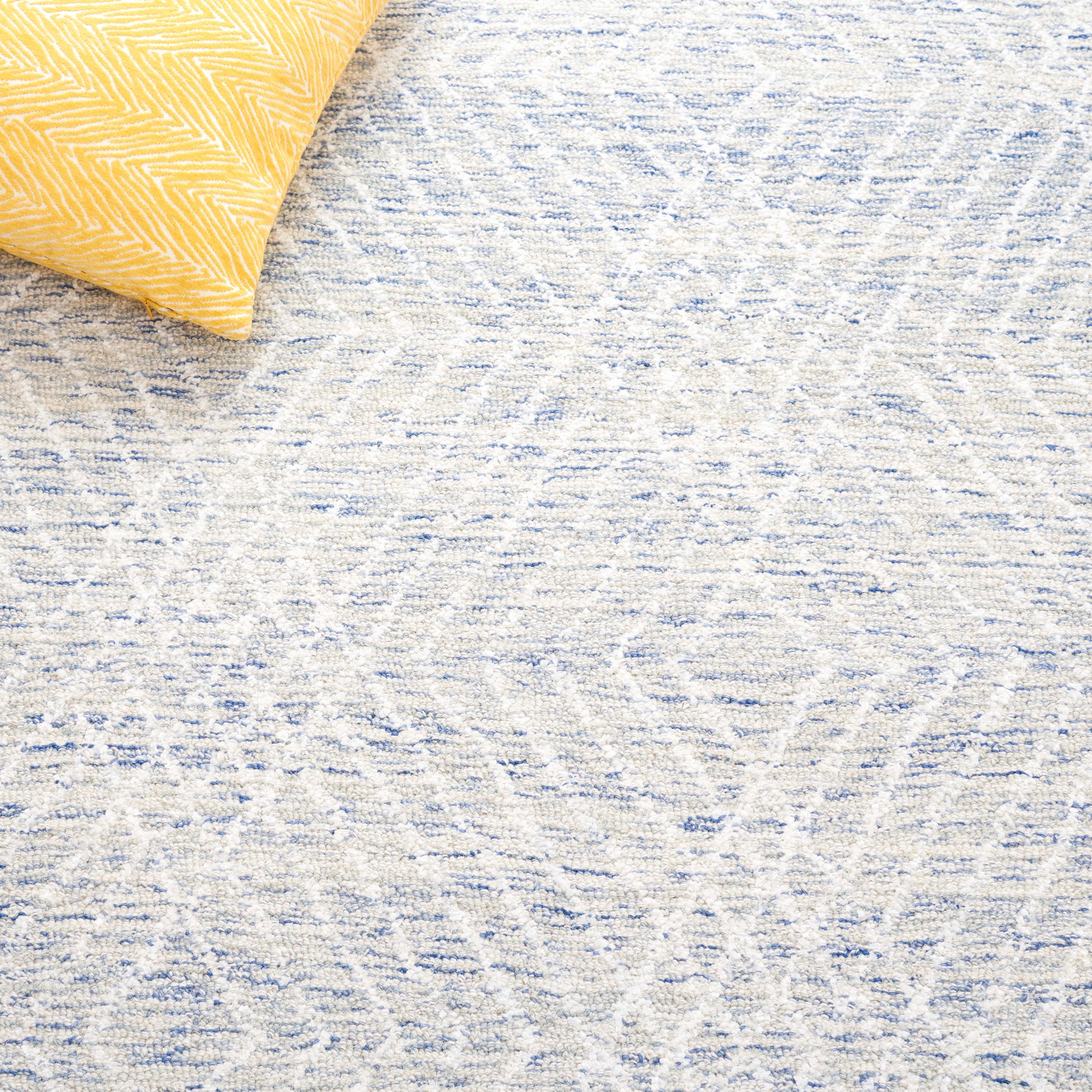 SAFAVIEH Abstract Dania Diamond Area Rug, Blue/Ivory, 6' x 6' Square