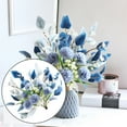 thumbnail image 2 of Fake Artificial Flowers Bouquet for Decoration, Dienrx Silk Flower Flower Art Table Flower Simulation Bouquet Blue and White Without Bottle, 2 of 9