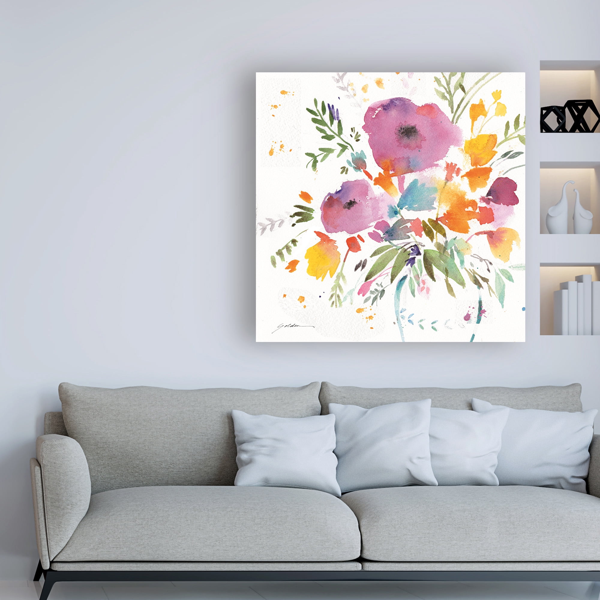 Trademark Fine Art 'A Bright Bouquet' Canvas Art by Sheila Golden