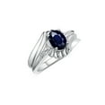 thumbnail image 3 of RYLOS Rings for Women Sterling Silver Swirl Z Ring 7X5MM Oval Gemstone &  Diamond Rings September Sapphire Jewelry Size 7, 3 of 7