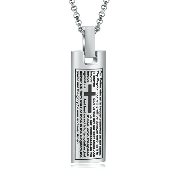 Cross Necklace for Ashes - Stainless Steel Keepsake Cremation Jewelry - Religious Cross Memorial Urn Necklace for Pet Human Ashes Pendant