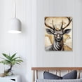 thumbnail image 4 of Acheng  Vintage Farmhouse Canvas Wall Art Deer Paintings Decor Abstract Elk Animal Poster Prints for Farm Kitchen Bedroom Decorations Framed (Small) 12x16 in, 4 of 5