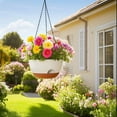thumbnail image 4 of 2 Pack Hanging Planter for Plants Indoor,8 Inch Plant Pot Outdoor Plastic Hanging Baskets with Drainage Holes and Chain for Garden Porch Plants, 4 of 8