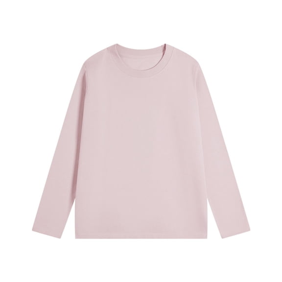 Lenpel Women's Thermal Shirts Plus Size Long Sleeve Crew Neck Fleece Lined T-Shirts Base Layer Tops Basic Casual Tee Blouses(Pink,4X-Large)