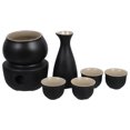 thumbnail image 1 of 1 juego de jarra y tazas de cerámica japonesas para servir sake, olla tradicional para sake con calentador y recipiente para calentar, botella de porcelana para servir sake, 1 of 8